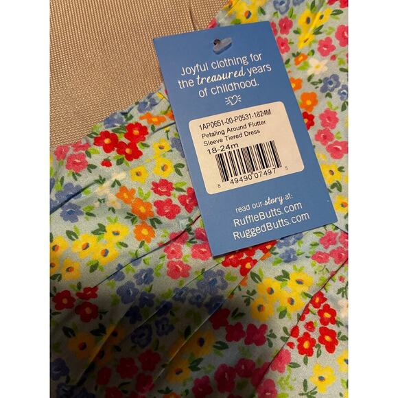 RuffleButts NEW Baby/Toddler 18-24M Girls Summer Sleeveless tiered floral Dress - Picture 4 of 5